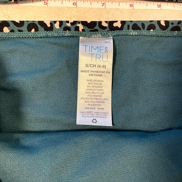 Women's 2 Piece Bikini Swimsuit Size Small (4-6) Green Leopard Print Time & Tru - Picture 4 of 6